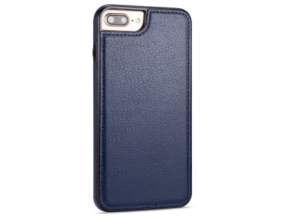 Synthetic Leather Back Cover for iPhone 8 Plus/7 Plus - Midnight Blue Hard Case