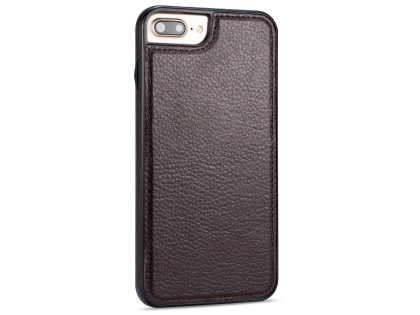 Synthetic Leather Back Cover for iPhone 8 Plus/7 Plus - Brown