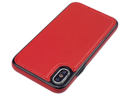Synthetic Leather Back Cover for iPhone Xs/X - Red