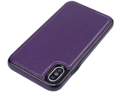 Synthetic Leather Back Cover for iPhone Xs/X - Purple