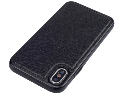 Synthetic Leather Back Cover for iPhone Xs/X - Black