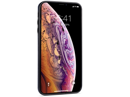 Synthetic Leather Back Cover for iPhone Xs Max - Midnight Blue