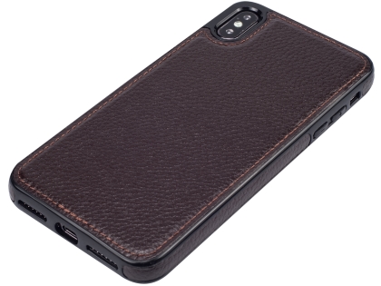 Synthetic Leather Back Cover for iPhone Xs Max - Brown