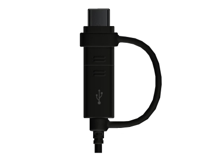 Genuine Samsung EP-DG930 USB-A to Micro-USB / USB-C Data Cable Combo - Black
