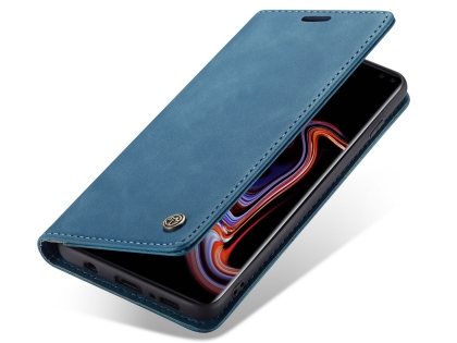 CaseMe Slim Synthetic Leather Wallet Case with Stand for Samsung Galaxy S10+ - Teal Leather Wallet Case