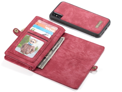 CaseMe 2-in-1 Synthetic Leather Wallet Case for iPhone XS Max - Pink/Blush