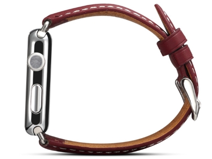Premium Leather Band for 42/44 mm Apple Watch  - Rosewood