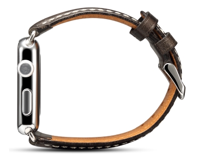 Premium Rustic Inspired Leather Band for 38/40 mm Apple Watch  - Charcoal