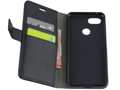 Synthetic Leather Wallet Case with Stand for Google Pixel 3a XL - Black