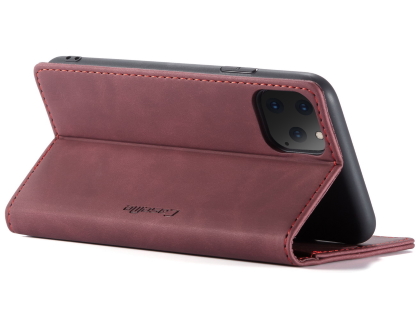 CaseMe Slim Synthetic Leather Wallet Case with Stand for iPhone 11 Pro - Burgundy