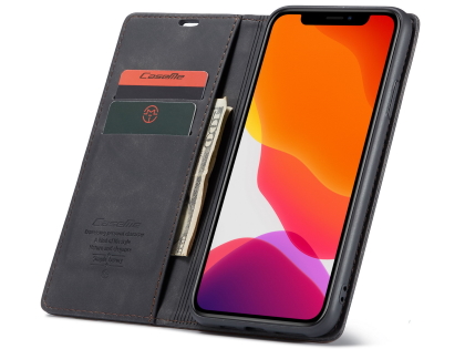 CaseMe Slim Synthetic Leather Wallet Case with Stand for iPhone 11 Pro - Charcoal