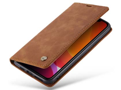 CaseMe Slim Synthetic Leather Wallet Case with Stand for iPhone 11 Pro Max - Tan