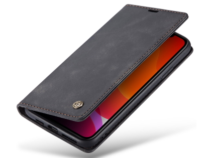 CaseMe Slim Synthetic Leather Wallet Case with Stand for iPhone 11 Pro Max - Charcoal