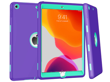 Impact Case for iPad 7/8th Gen - Purple/Mint