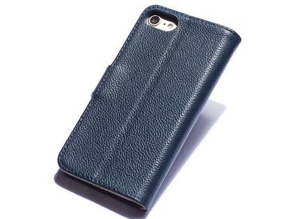 Premium Leather Wallet Case for iPhone SE 2 / SE 3 - Midnight Blue