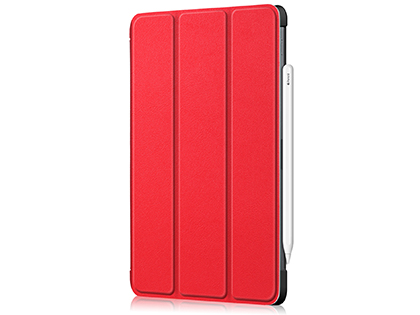 Premium Slim Synthetic Leather Flip Case with Stand for iPad Pro 11 (2020) - Red