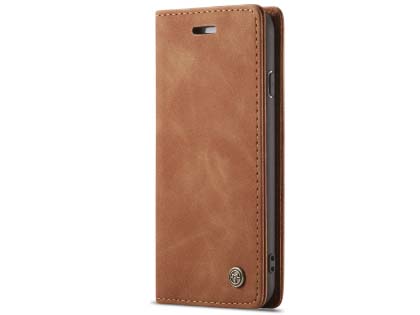 CaseMe Slim Synthetic Leather Wallet Case with Stand for iPhone SE 2 / SE 3 - Tan