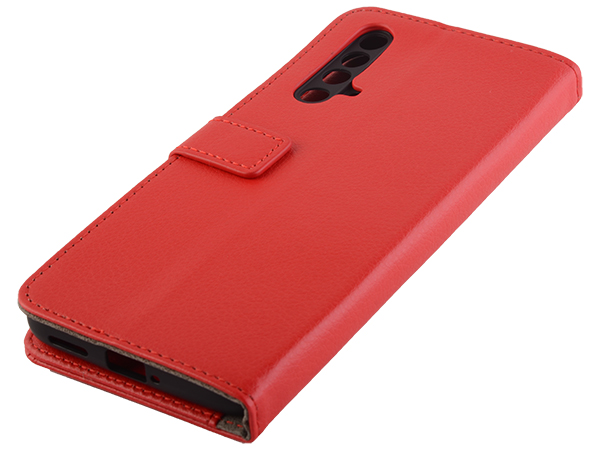 Synthetic Leather Wallet Case with Stand for OPPO RealMe X3 SuperZoom - Red Leather Wallet Case