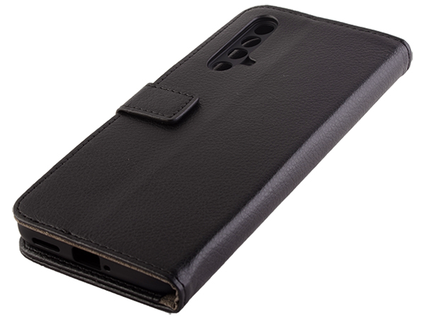 Synthetic Leather Wallet Case with Stand for OPPO RealMe X3 SuperZoom - Black Leather Wallet Case