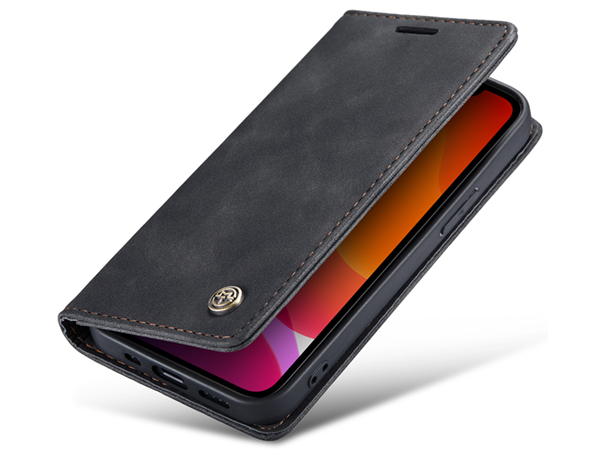 CaseMe Slim Synthetic Leather Wallet Case with Stand for iPhone 12 Pro Max - Charcoal
