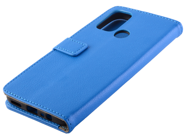 Synthetic Leather Wallet Case with Stand for OPPO A53s/A53 (2020) - Blue Leather Wallet Case
