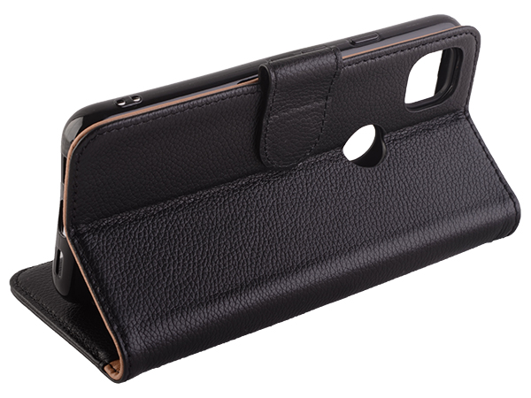 Premium Leather Wallet Case for Google Pixel 5 - Black