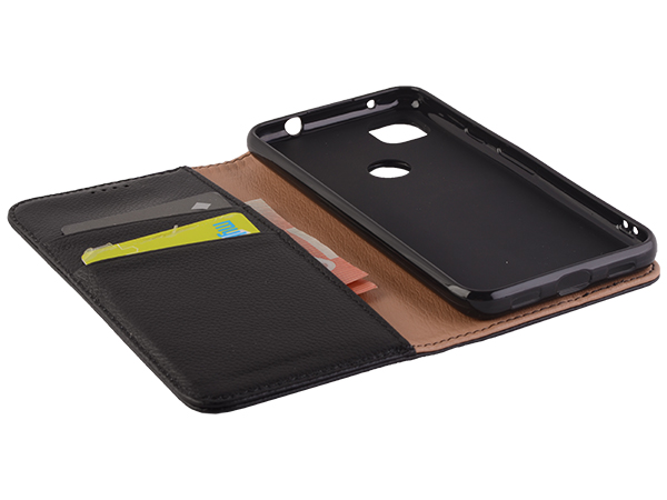 Premium Leather Wallet Case for Google Pixel 5 - Black