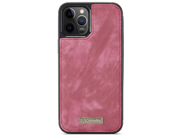 CaseMe 2-in-1 Synthetic Leather Wallet Case for iPhone 12 Pro - Pink/Blush