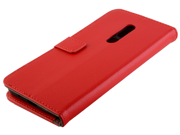 Synthetic Leather Wallet Case with Stand for Nokia C3 (2020) - Red Leather Wallet Case