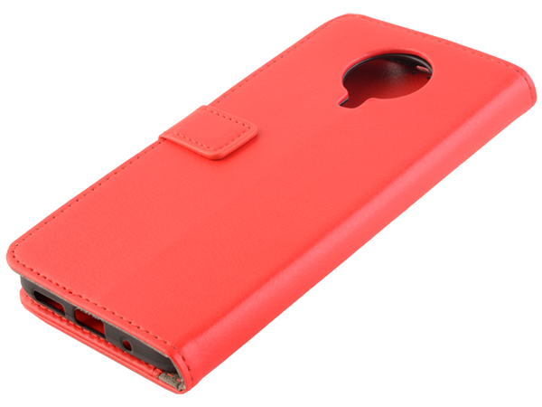 Synthetic Leather Wallet Case with Stand for Nokia G10 - Red Leather Wallet Case
