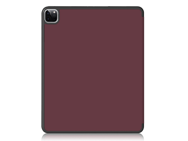 Premium Slim Synthetic Leather Flip Case with Stand for iPad Pro 12.9 (2020) - Burgundy