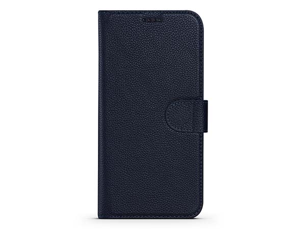 Premium Leather Wallet Case for Apple iPhone 13 - Midnight Blue