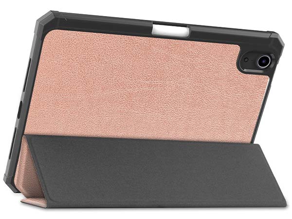 Slim Synthetic Leather Case with Stand and Pen Holder for the iPad mini 6 (2021) - Rose Gold