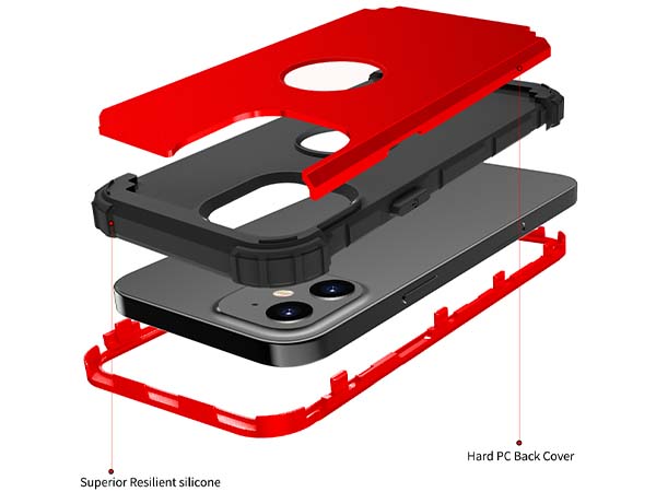 Defender Case for iPhone 12 - Red