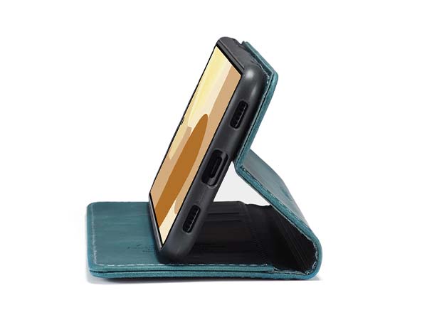 CaseMe Slim Synthetic Leather Wallet Case with Stand for Google Pixel 6 Pro - Teal