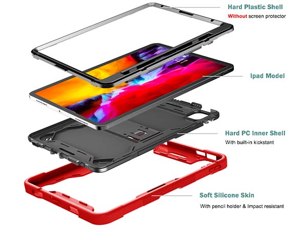Impact Case for the iPad Air 4 / Air 5 - Red/Black