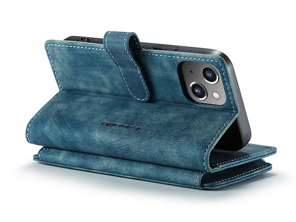 CaseMe Synthetic Leather Wallet Case with Zipper Pocket for iPhone 13 Mini - Teal