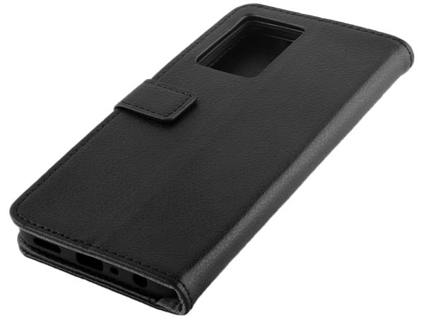 Synthetic Leather Wallet Case with Stand for OPPO A77 (2022) - Black Leather Wallet Case