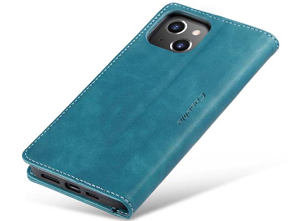 CaseMe Slim Synthetic Leather Wallet Case with Stand for iPhone 14 Plus - Teal