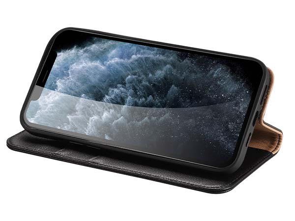 Premium Leather Wallet Case for Apple iPhone 14 Plus - Black