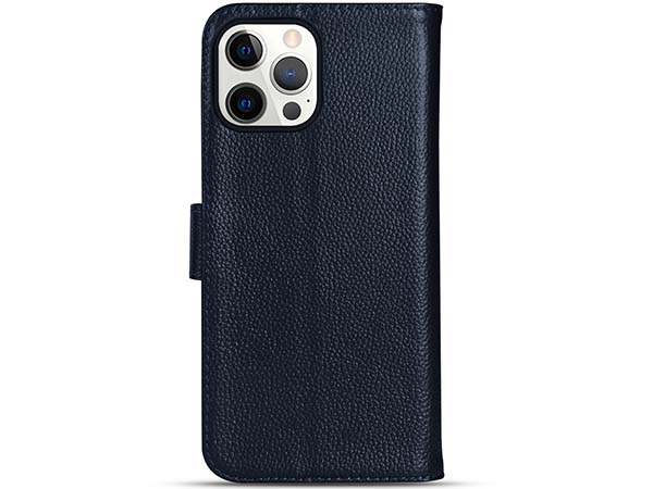 Premium Leather Wallet Case for Apple iPhone 14 Pro Max - Midnight Blue Leather Wallet Case