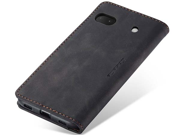 CaseMe Slim Synthetic Leather Wallet Case with Stand for Google Pixel 6a - Charcoal