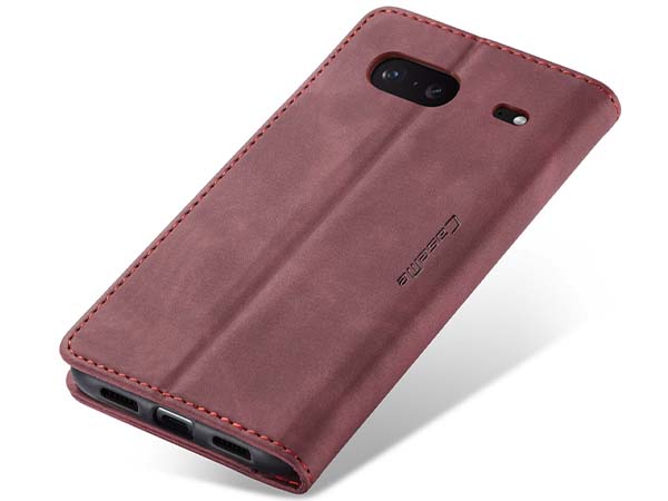 CaseMe Slim Synthetic Leather Wallet Case with Stand for Google Pixel 7 - Burgundy