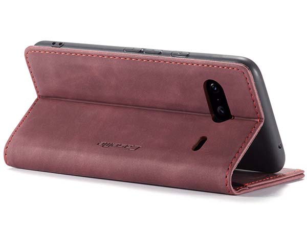 CaseMe Slim Synthetic Leather Wallet Case with Stand for Google Pixel 7 - Burgundy