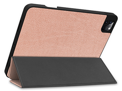 Premium Slim Synthetic Leather Flip Case with Stand for iPad Pro 11 4th Gen (2022) - Rose Gold