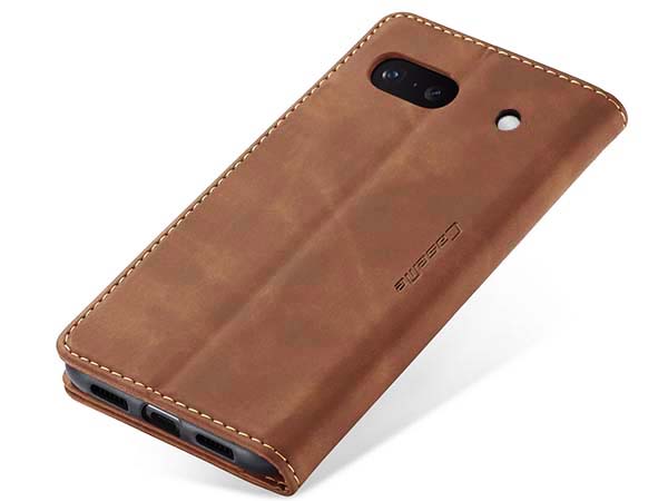 CaseMe Slim Synthetic Leather Wallet Case with Stand for Google Pixel 6a - Tan