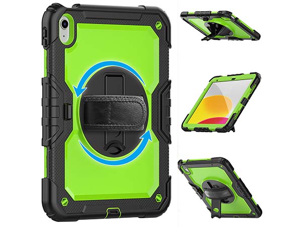 Rugged Impact Case with Strap for iPad 10th Gen 10.9 (2022) - Green