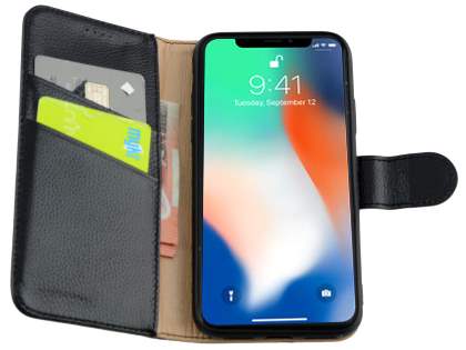 Premium Leather Wallet Case with Stand for Apple iPhone XR - Rosewood