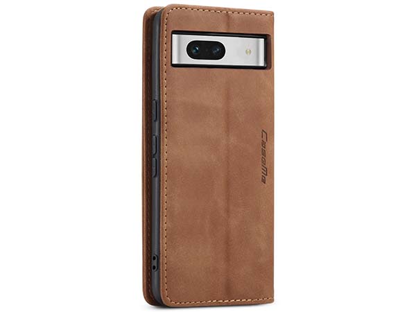 CaseMe Slim Synthetic Leather Wallet Case with Stand for Google Pixel 7a - Tan
