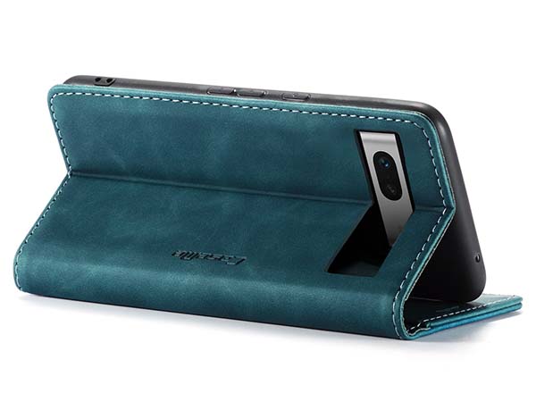 CaseMe Slim Synthetic Leather Wallet Case with Stand for Google Pixel 7a - Teal